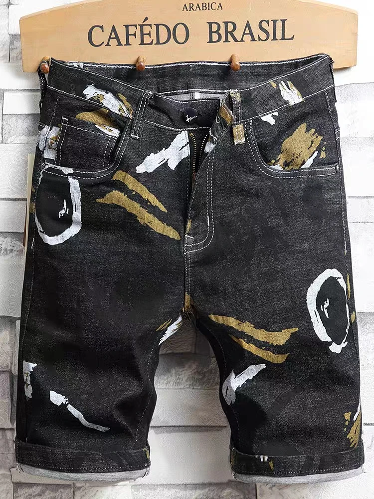 European And American High Street Washed Mid-waist Straight Summer Thin Men's Denim Shorts415_voghion.com