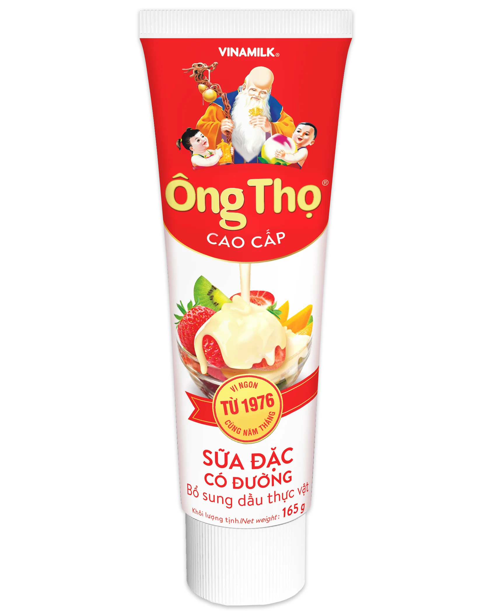 Vinamilk - Ong Tho Brand - White Red Label - Sweetened Condensed Milk - Tube 165g X 24 Tubes Per Carton