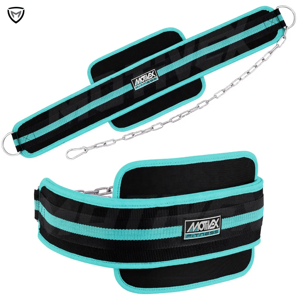 Motivex Dipping Belts Iron Chain Neoprene Dip Belt Training Accessories Back Support Crossfit