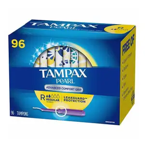 Tampons with Applicator, 16 Pcs Tampax Compak Discreet Tampons Tampax Active Pearl