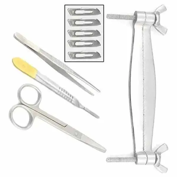 Ear Cropping Clamp Curved Veterinary Instruments Stainless Steel Silver