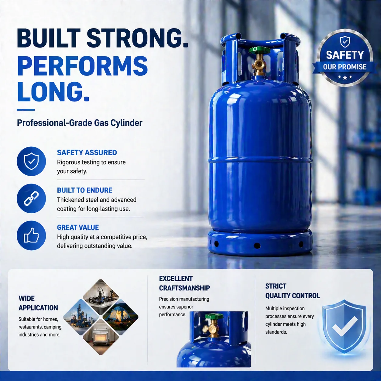 Zhangshan Specification Confirmed by Model 4.5kg Refillable Recyclable Low Pressure Welding Lpg Gas Cylinder for Distributor Use
