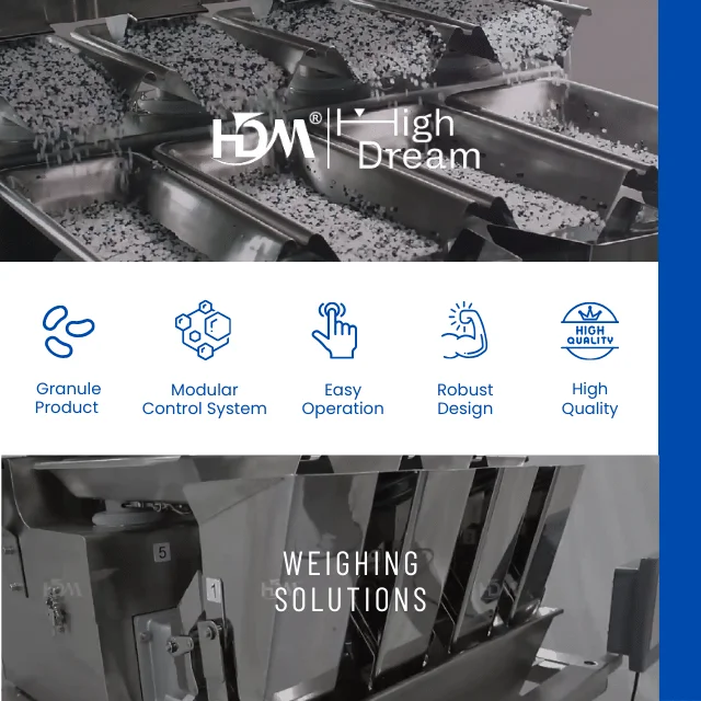 Coffee Beans Weighing Packing 2.4L Hopper 2 & 4 Head Linear Multihead Combination Weigher