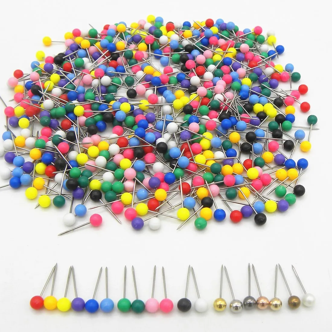 400 Pcs Map Pins, Colorful Round Push Pins Small Round Head Push Pins Marking Pins Plastic Tacks - View #5