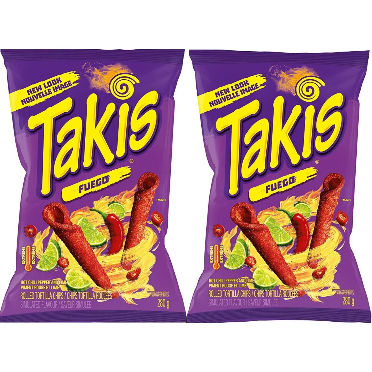 Takis Fuego Hot Chili Pepper & Lime Tortilla Chips 4oz (12-bags) - Buy ...