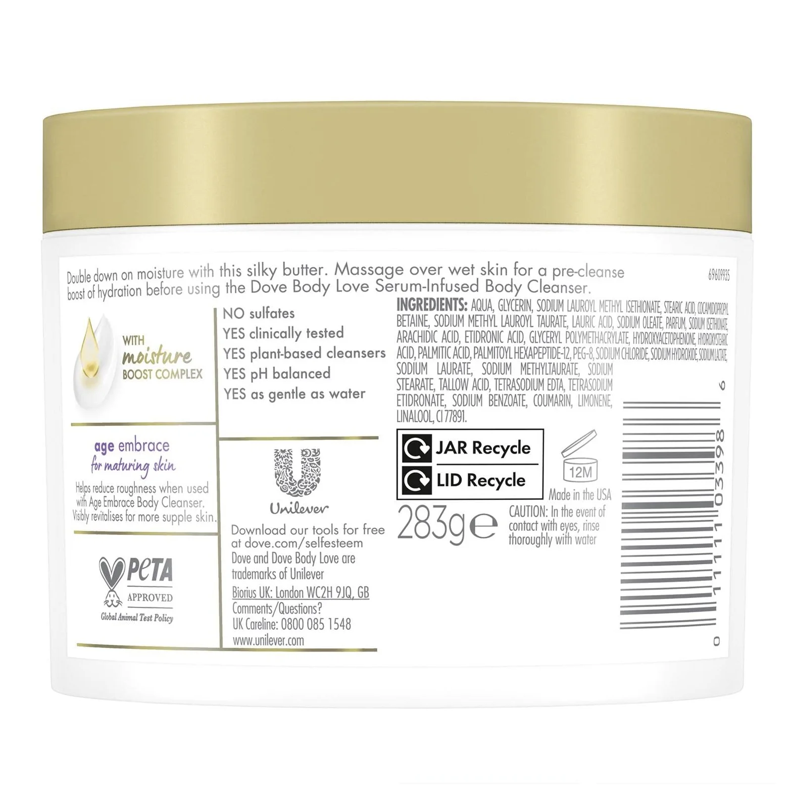 Dove Body Love Shower Cleansing Butter For Maturing Skin Age Embrace