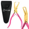 Gold with pink handle