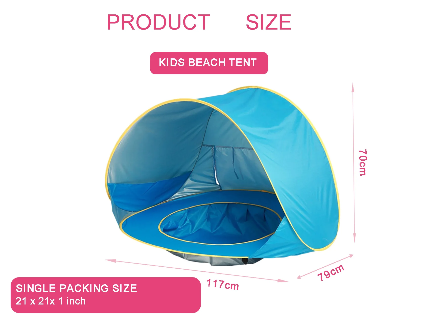 Wholesale Price Kids Pop Up Beach Tent With Carry Bag Portable Beach Tent With Pool Waterproof