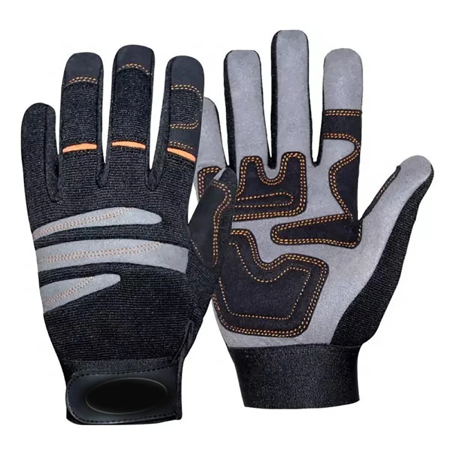 Red Welding Gloves Cow Split Leather Work Gloves Leather Safety Working