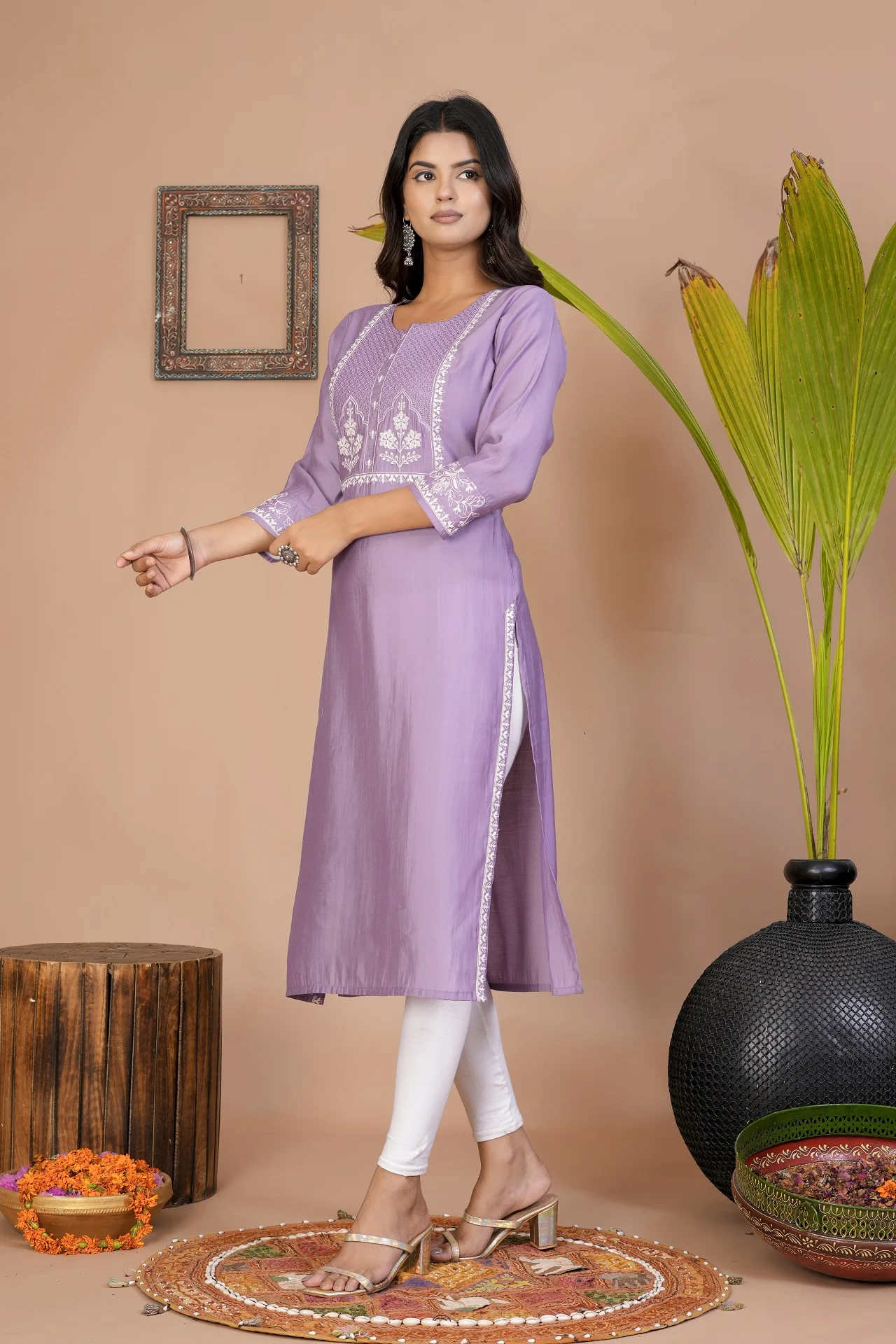 New traditional Rayon Work Sequence Touch Kurtis for Women Online Sale Cotton Dresses with rajasthani decoration for Summer
