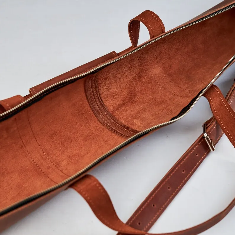 1/2 Split Pool Cue Case - PU Leather, Lockable, With Protective Foam, For Billiards Players