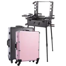 Professional Portable Makeup Soft Box Custom Cosmetic Bags Case with Legs for Girls and Barbers-OEM & ODM Supported