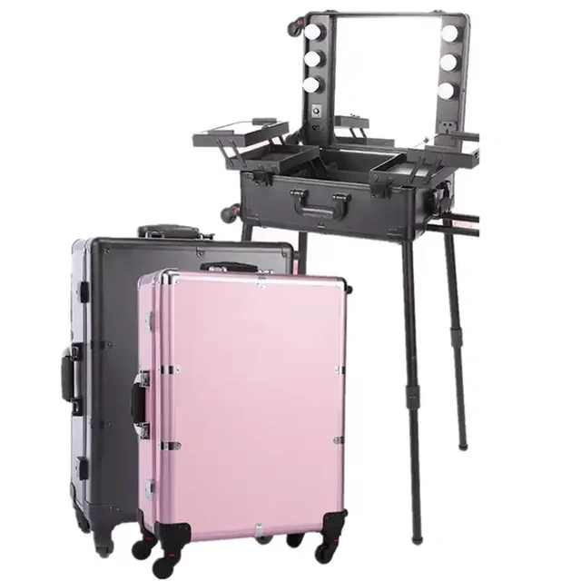 Professional Portable Makeup Soft Box Custom Cosmetic Bags Case with Legs for Girls and Barbers-OEM & ODM Supported