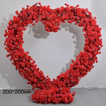 Romantic Heart Shaped Flower Rack Rose Flower Wall Wedding Decoration Indoor Or Outdoor HQH2480WP01