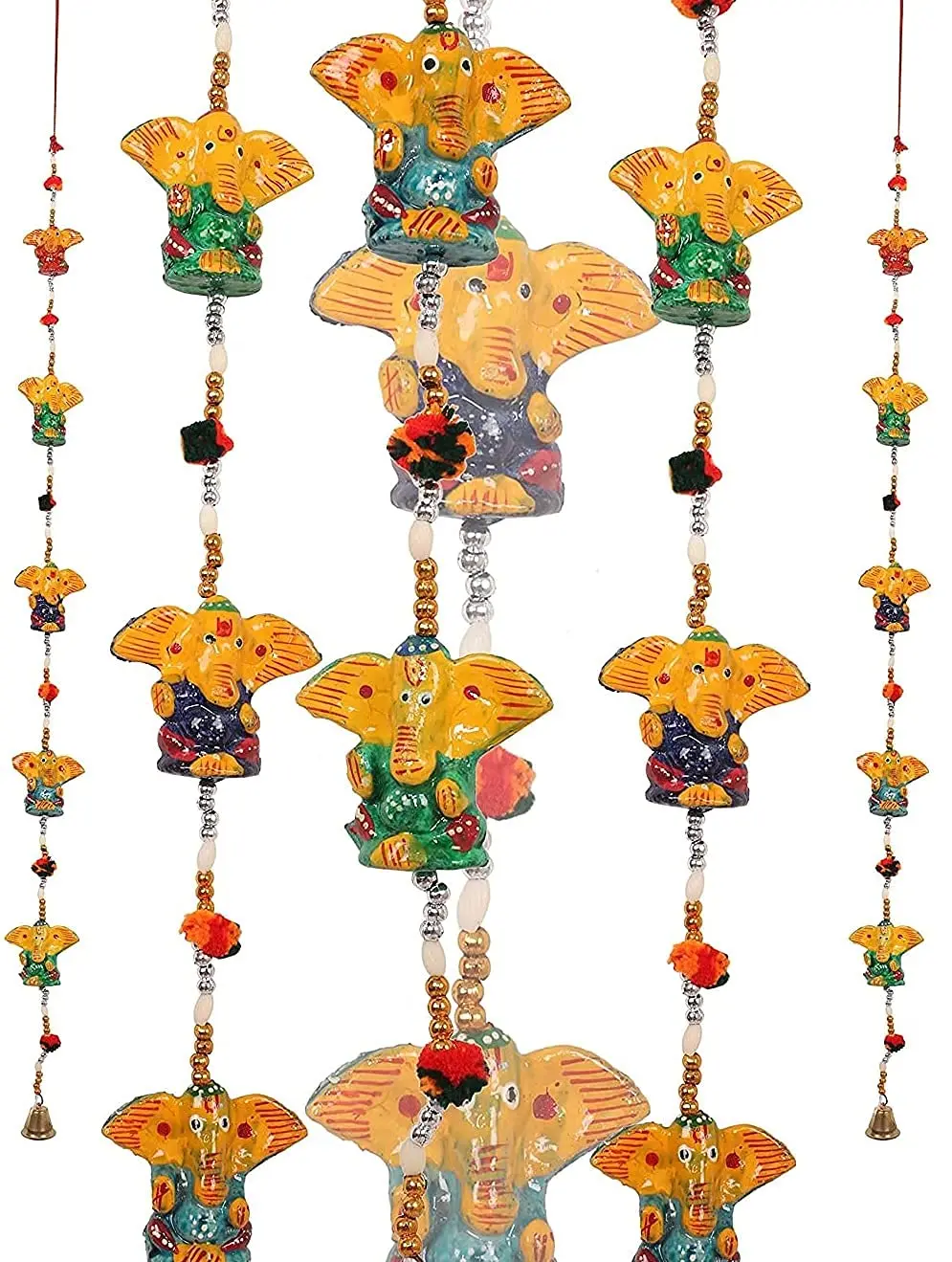 Rajasthani Metal Art Deco God Ganpati Wall Door Hanging Diwali Decoration Pair Latkan Ganesha Traditional Antique Home Entrance