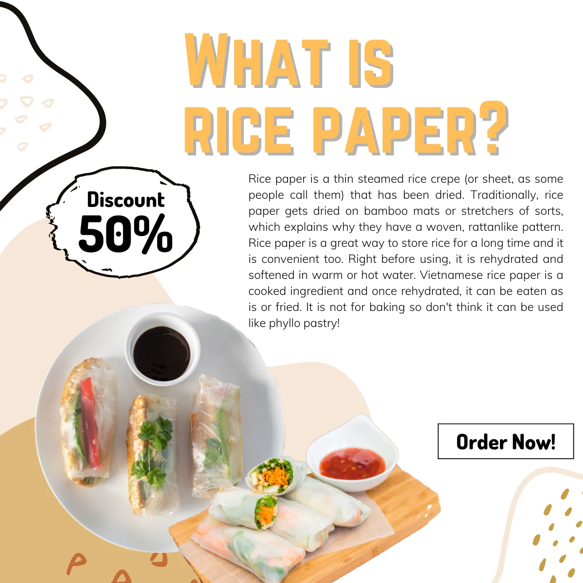 High Quality Spring Roll Rice Paper 100 Natural Edible Rice Paper