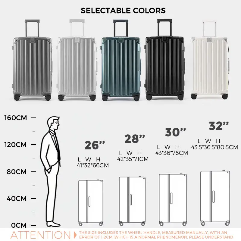30 Inch Roomy Travel Suitcase PC Aluminum Frame Water-Resistant Luggage with Reinforced Quiet Wheels Cup Holder & USB Port