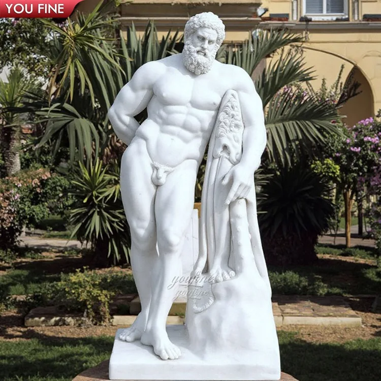 Outdoor Garden Carving Man Marble Statue - Roman Nude Muscle Man