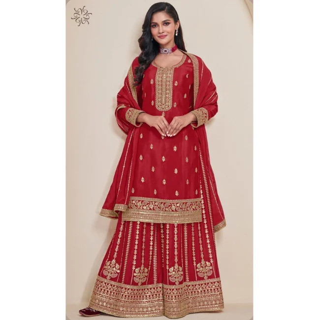 Heavy Exclusive Indian Designer Colorful Embroidered Handwork Kurta with Traditional sarara Clothing Wholesale