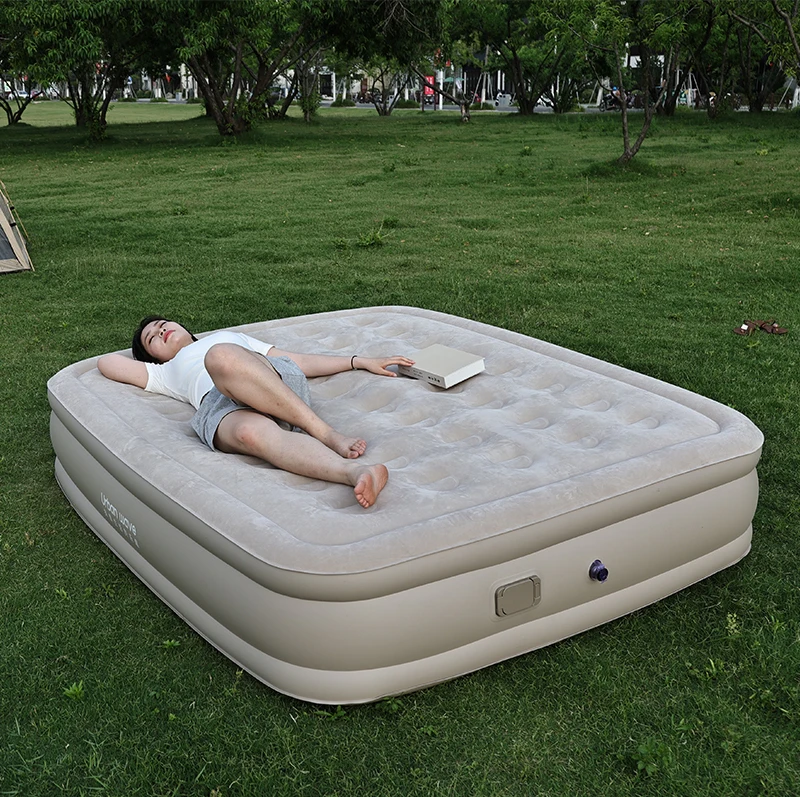 Inflatable Bedroom Air Bed Mattress With Flocking Cover Large Air Bed