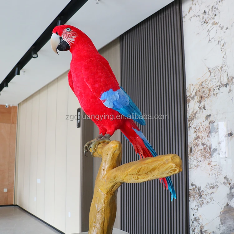 Decorative Mascot Speaking and Moving Robotic Simulation Animatronic Parrot Model