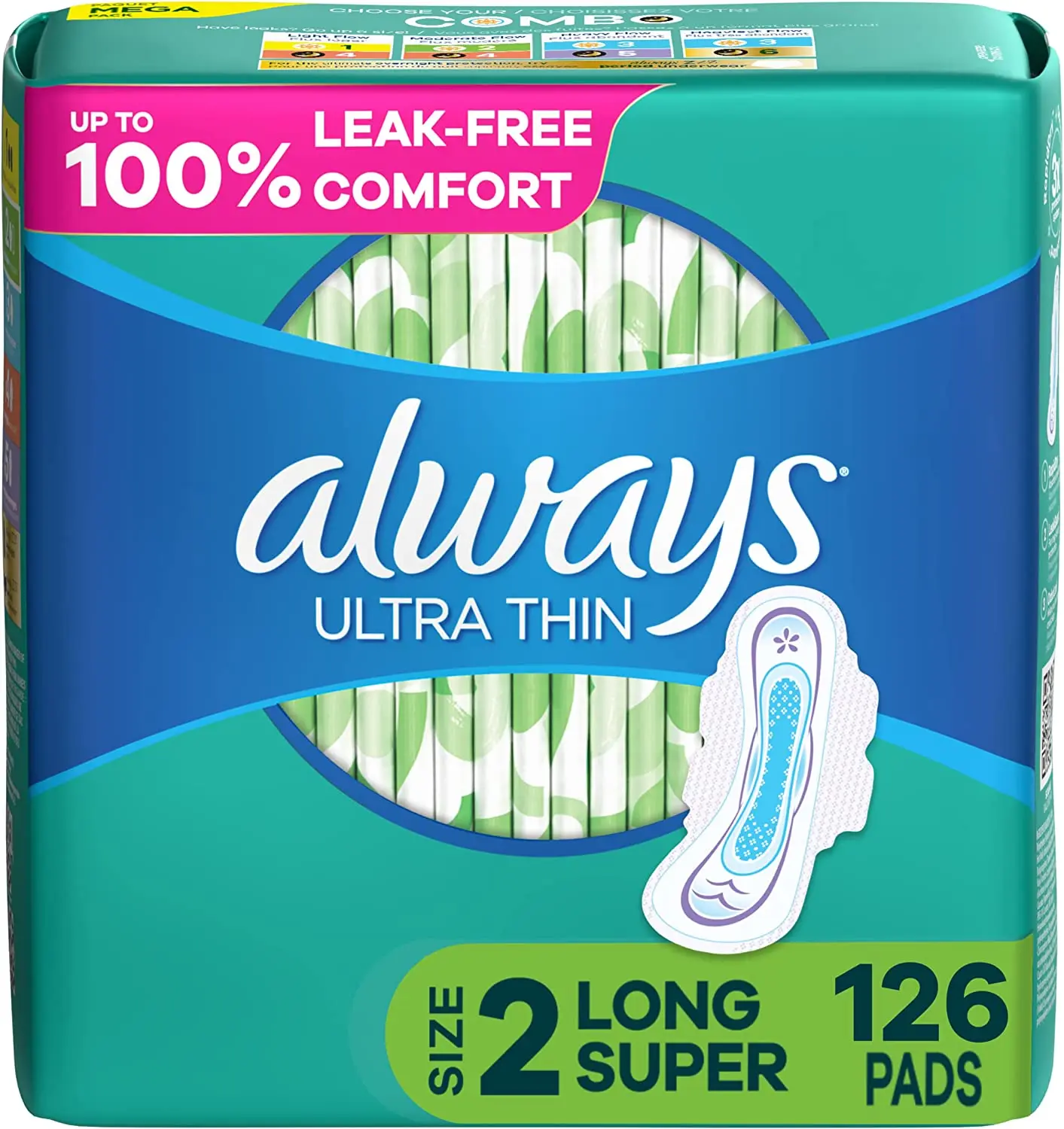 Always Thin Daily Panty Liners For Women,Light Absorbency,Unscented,162