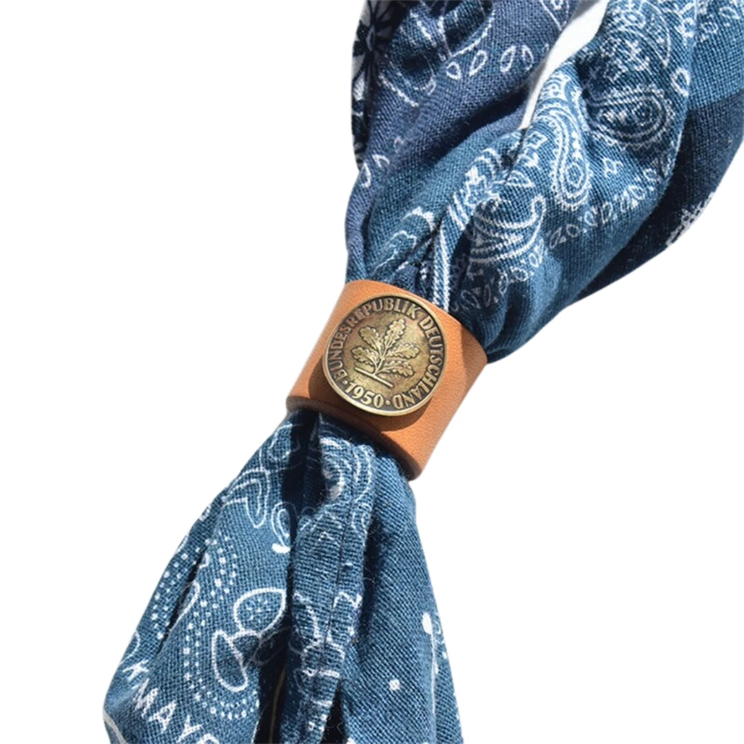Anneau En Cuir Noir Pour Foulard, Bandana Ou Cravate - Accessoire Neuf Sans Emballage