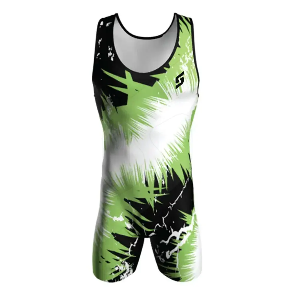 Wholesale Sportswear One Piece Wrestling Singlet Customize Logo Printed