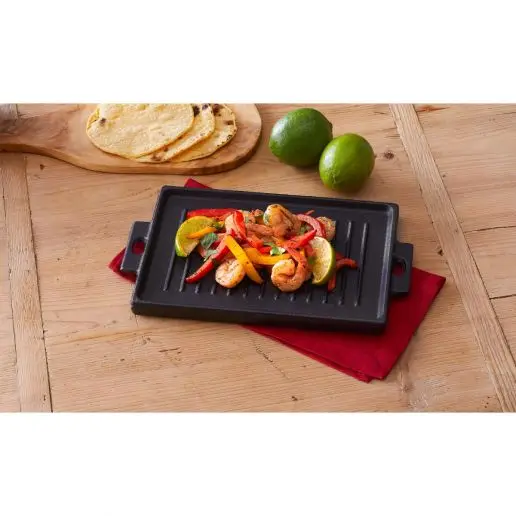 5.5*8 Inch Cast Iron Griddle 2in1 Reversible Mini Grill Plate With