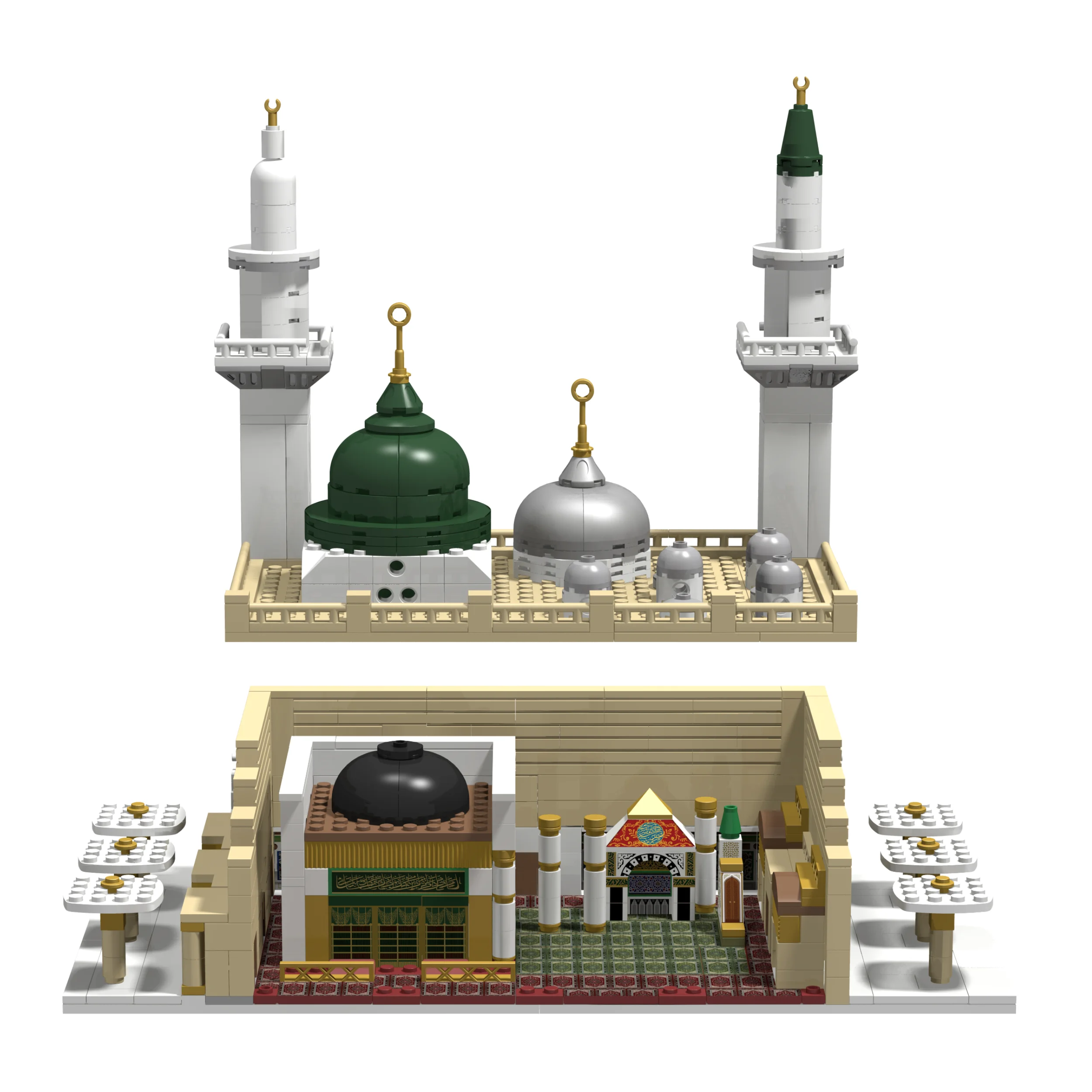 Islamic Mosque Building Blocks for Muslim Kids Gifts 877 Non-Toxic TAKVA DEENBLOCKS Masjid an Nabawi Educational Kid Islamic Toy