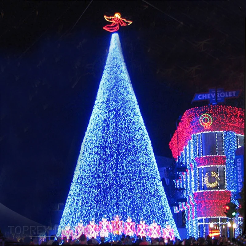 Led Large Motif Light Shop Mall Christmas Decoration 6Ft 12 Ft Noble Fir White 180Cm Commercial Light Lighted Christmas Tree