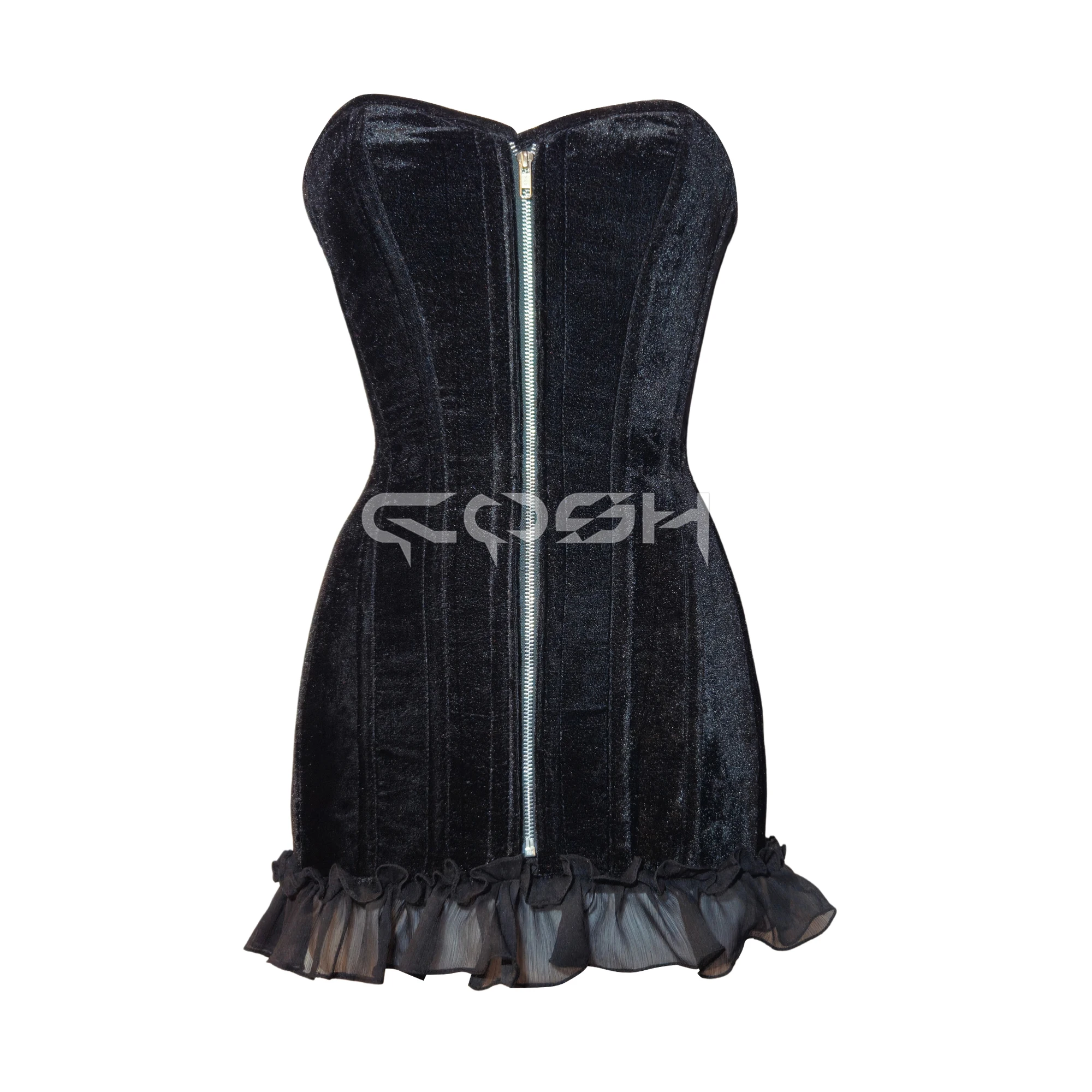 dress skirt black velvet strapless corset maxi dress in black – Bella Galvan main image 0