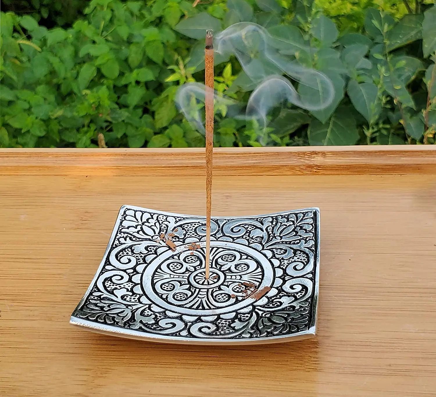 Pure Source India. Aluminum Agarbatti Stand,4 Inch,Silver Antique Buy