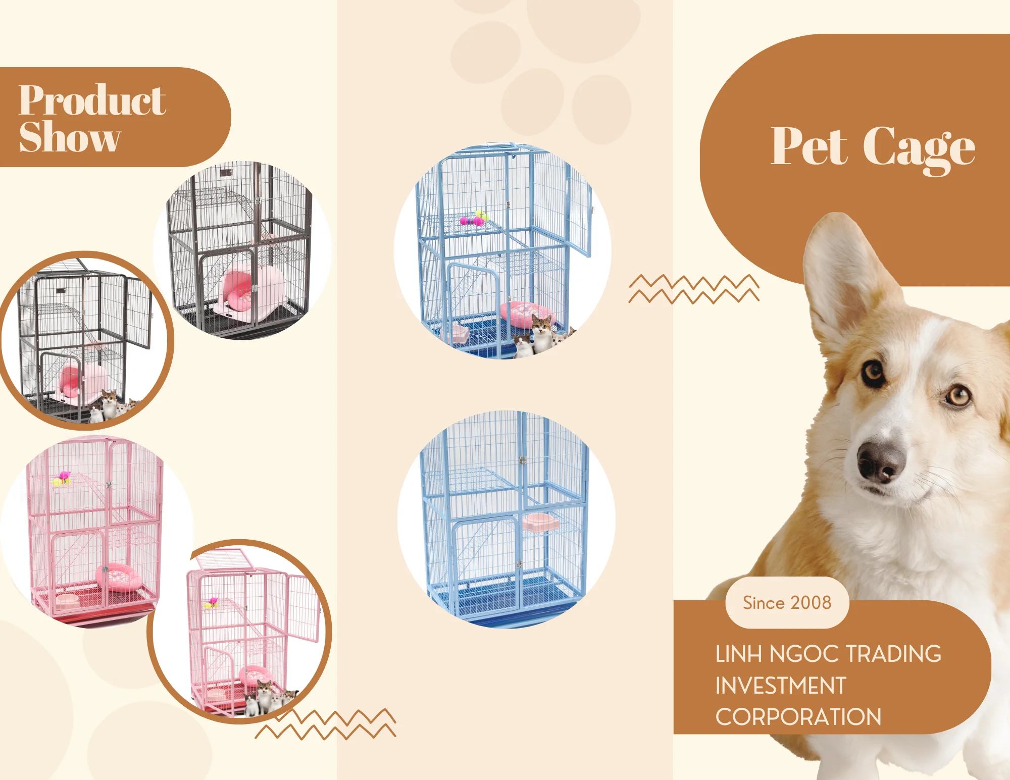 2 Tier Pet Cages For Dogs And Cats Durable Material Provided By Vietnam 