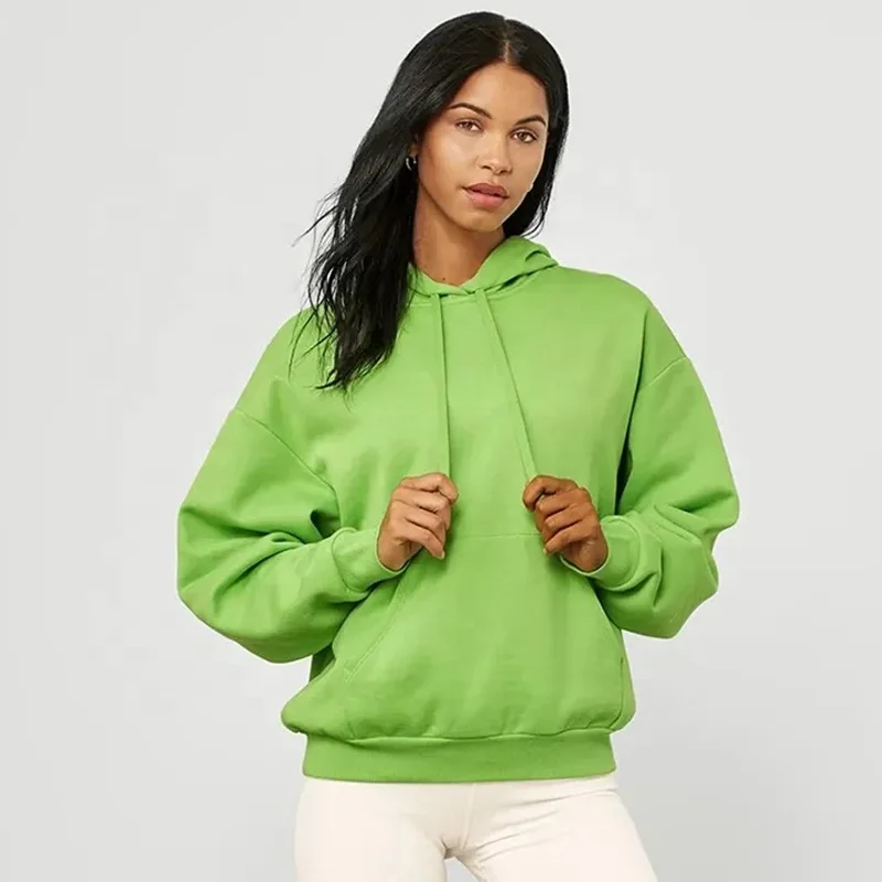 Wholesale Customized Women Clothing Plus Size Winter Street Wear Cotton Spandex High Quality Cheap Price Front Women Hoodies