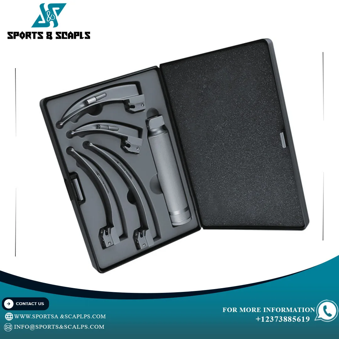 Miller Laryngoscope Complete Set Of 5 Blades In Box Full Black