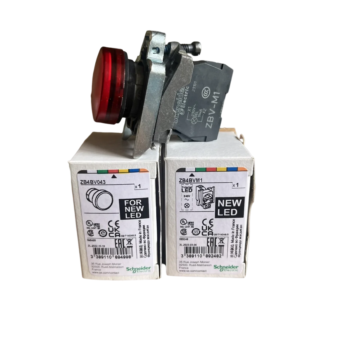 Schneider XB4 Push Button 22mm Switch LED Pilot Light Red Color XB4BVM4