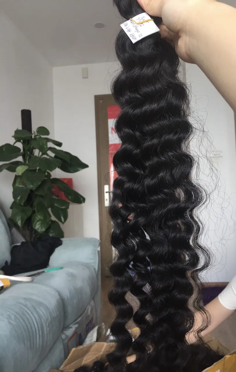 Manufacture Human Hair Extension 100 Vietnamese Double Drawn Weft Water Curly Hair Straight
