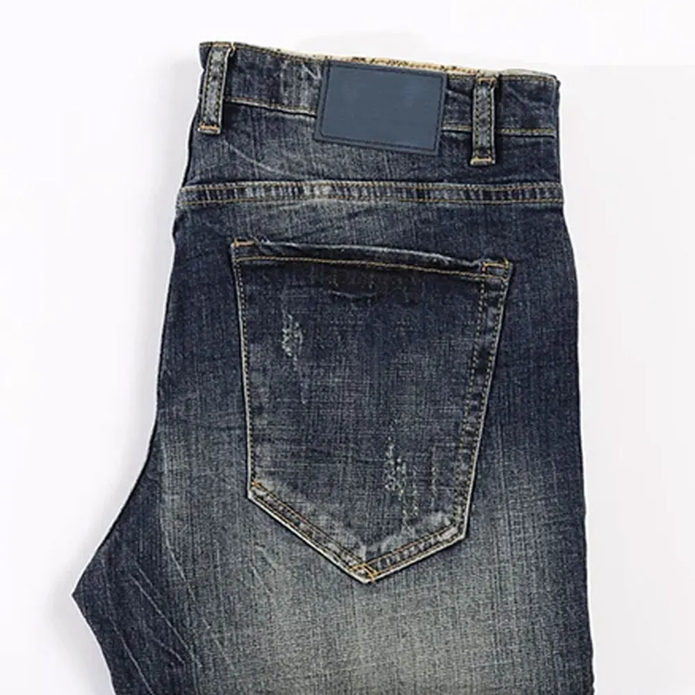 Pantalons pour hommes en denim délavé noir Fabrication Pakistan Jeans Slim Fit_voghion.com
