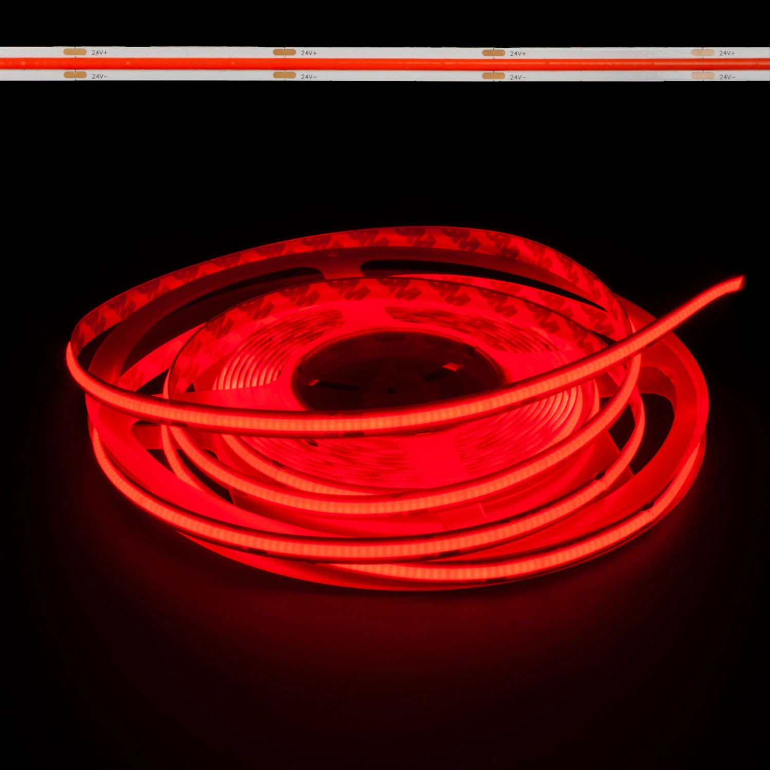 Red Dotless Cob 24v Led Strip 50w - Buy Red Dotless Cob 24v Led Strip 