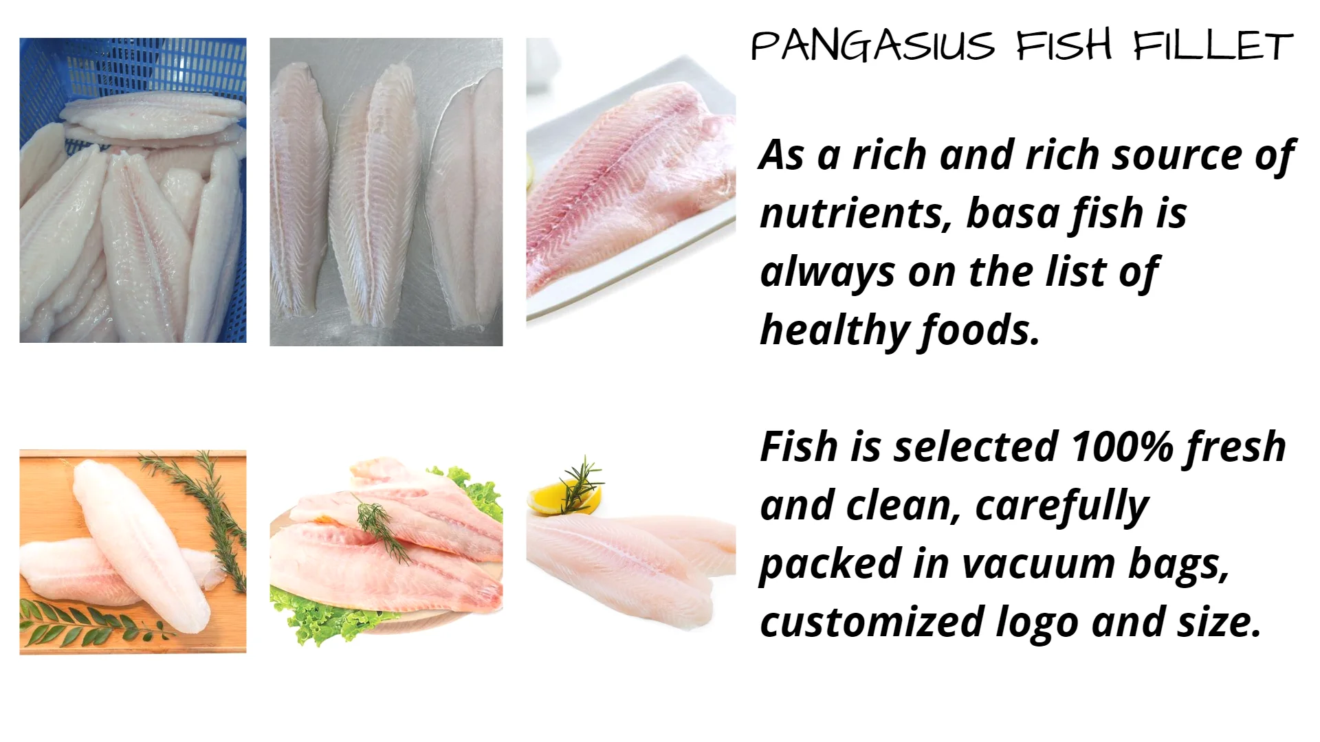 Best Organic Catfish Fillet Natural Feature Pangasius Basa Fish Fillet