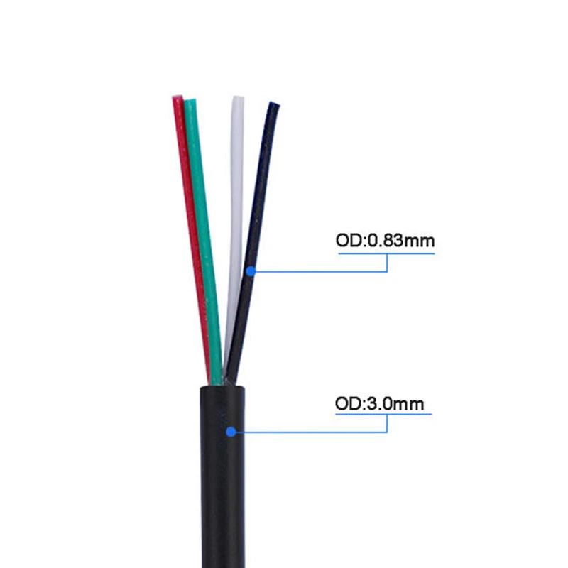 Super Quality 28awg Multi Core Electric Wire 4 Core Sheathed Pvc Cables