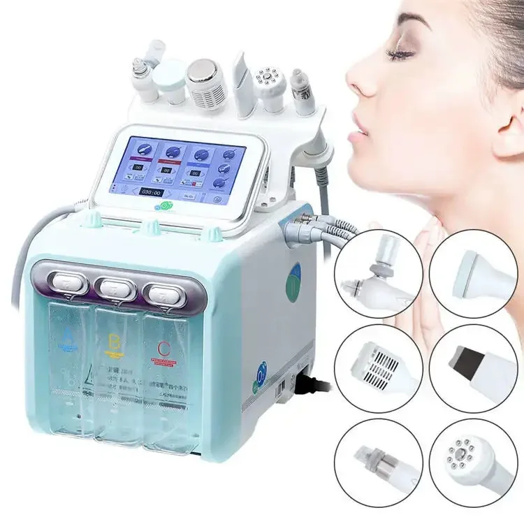 6in1 H2O2 Bubble Beauty Machine H2-O2 Hydrogen Small Bubbles Vacuum Hydro  Face Machine