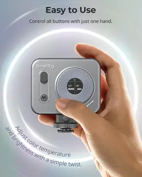 SMALLRIG Vibe P96 Pro Led Video Light, Portable Camera Light for Photography, Cold Shoe Light, CRI95+, 2500-6500K, 5 Effects detail image