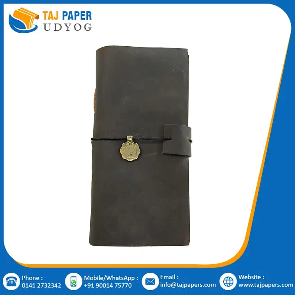 Vintage Leather Journal Daily Planner Notepad Customized Black Leather