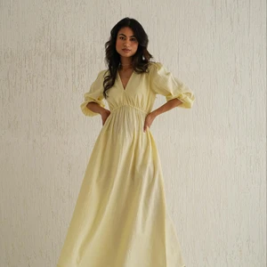 Vacation Cotton Clothing V-neck Solid Color Long Dress Textured Cotton Maxi Dress Long Sleeve Casual Dresses Sexy Vintage