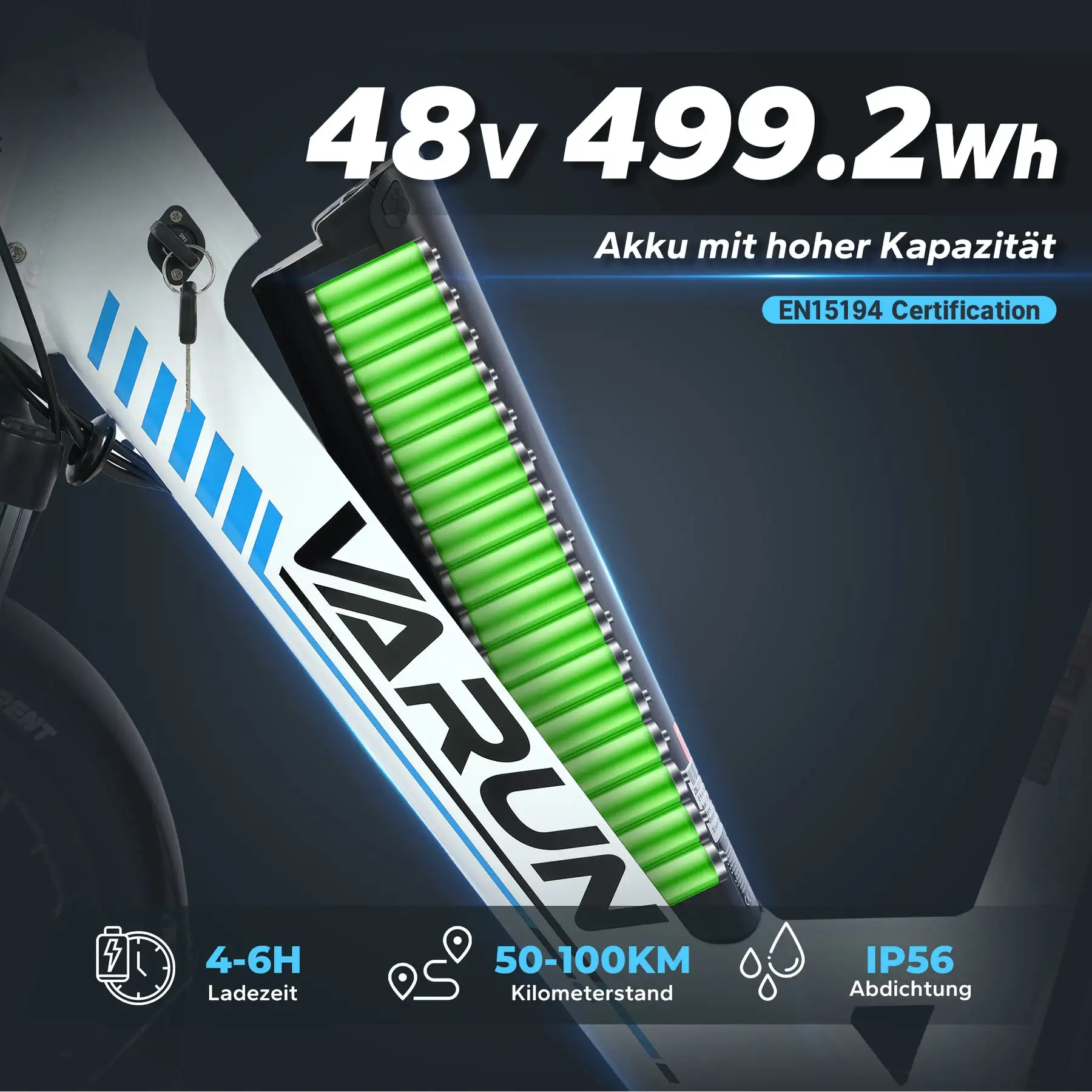 VARUN S700-2 Electric Bike for Adults - 500W Electric Bicycle Up to 40 Miles, 48V Removable Battery, 7-Speed, and Shock Absorber