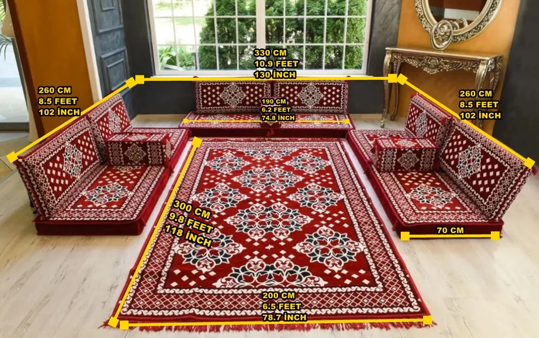 U Shaped Arabic Sofa 1 Set Of 13 Pieces What's Included In The