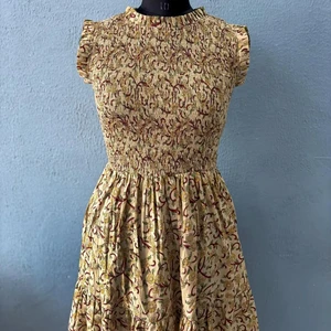 Indian Hand Block Printed Maxi Dress for Women Pure Cotton Summer Solid Pattern Partywear Beachwear Floral Dress For Women