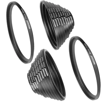 Neewer- 20 Pieces Anodized Black Metal Lens Filter Adapter Ring Kit Including 10 Pieces Step up and Step Down Adapter Ring Set